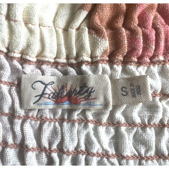 Faherty Coral Floral Organic Cotton Smocked Square-Neck Puff-Sleeve Dress Small - Picture 8 of 14